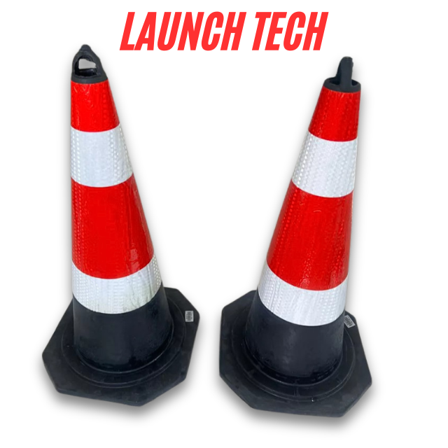 กรวยสะท้อนเเสง  แบบมีห่วง จราจรสีดำเเดง กรวยฉุกเฉิน กรวยจราจร กรวยยางดำ ขนาด 50ซม. 75ซม. ราคา/ชิ้น