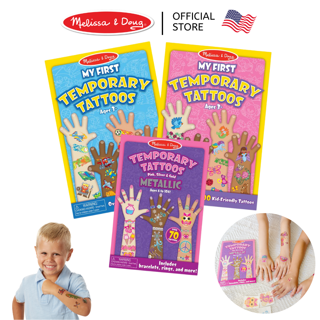 (ของแท้ USA) สติ๊กเกอร์แทททูเด็ก ปลอดภัย 100% Non Toxic Tattoo Sticker รอยสัก Melissa & Doug 2946