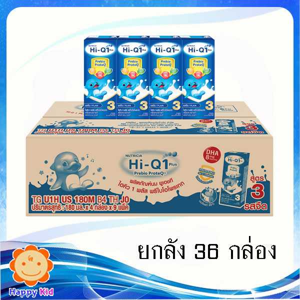 ไฮคิว1+ UHT จืด 4x180 มล. (ยกลัง)