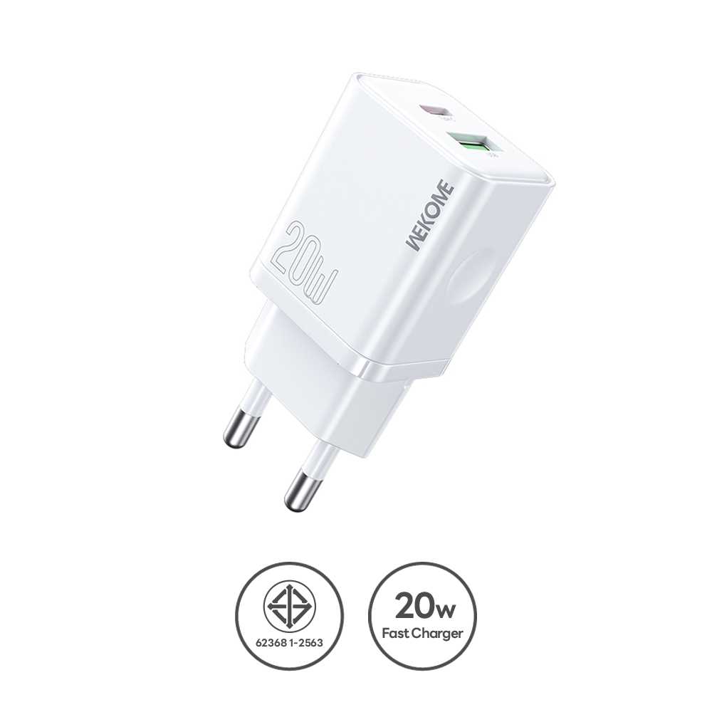 Adapter Charger WP-U60 (White) 20W A+C- หัวชาร์จ Wekome