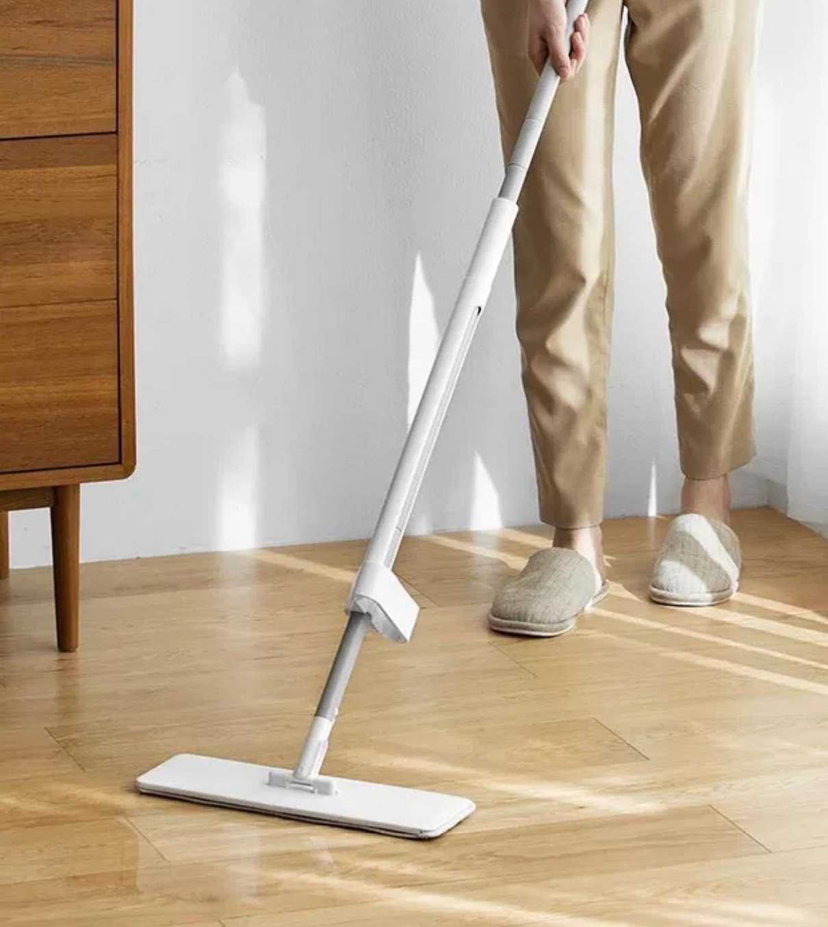 [พร้อมส่ง] Mop : ชุดไม้ถูพื้นมินิมอล พร้อมผ้าถูพื้นถอดซักได้ ไม้ถูพื้นมินิมอล
