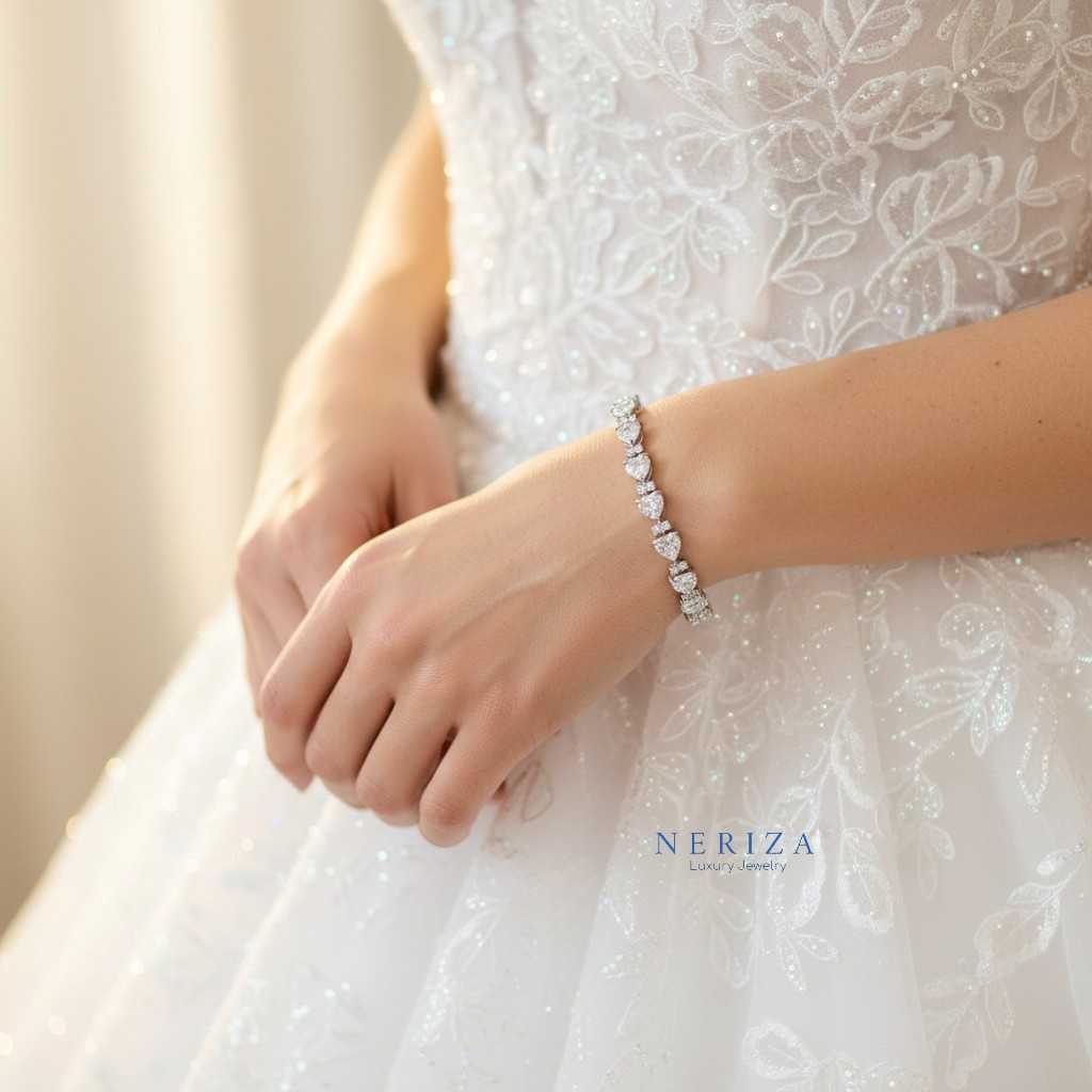 กำไลข้อมือเพชรสังเคราะห์ ประกายเทียบเท่าเพชรแท้ NB023