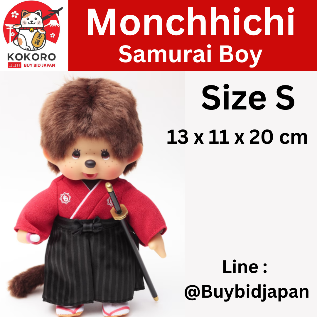 [PRE-ORDER] ตุ๊กตา ม่อนชิชิ ซามูไร Size S ม่อนชิชิคุง Monchhichi Samurai Boy 13 x 11 x 20 cm モンチッチ
