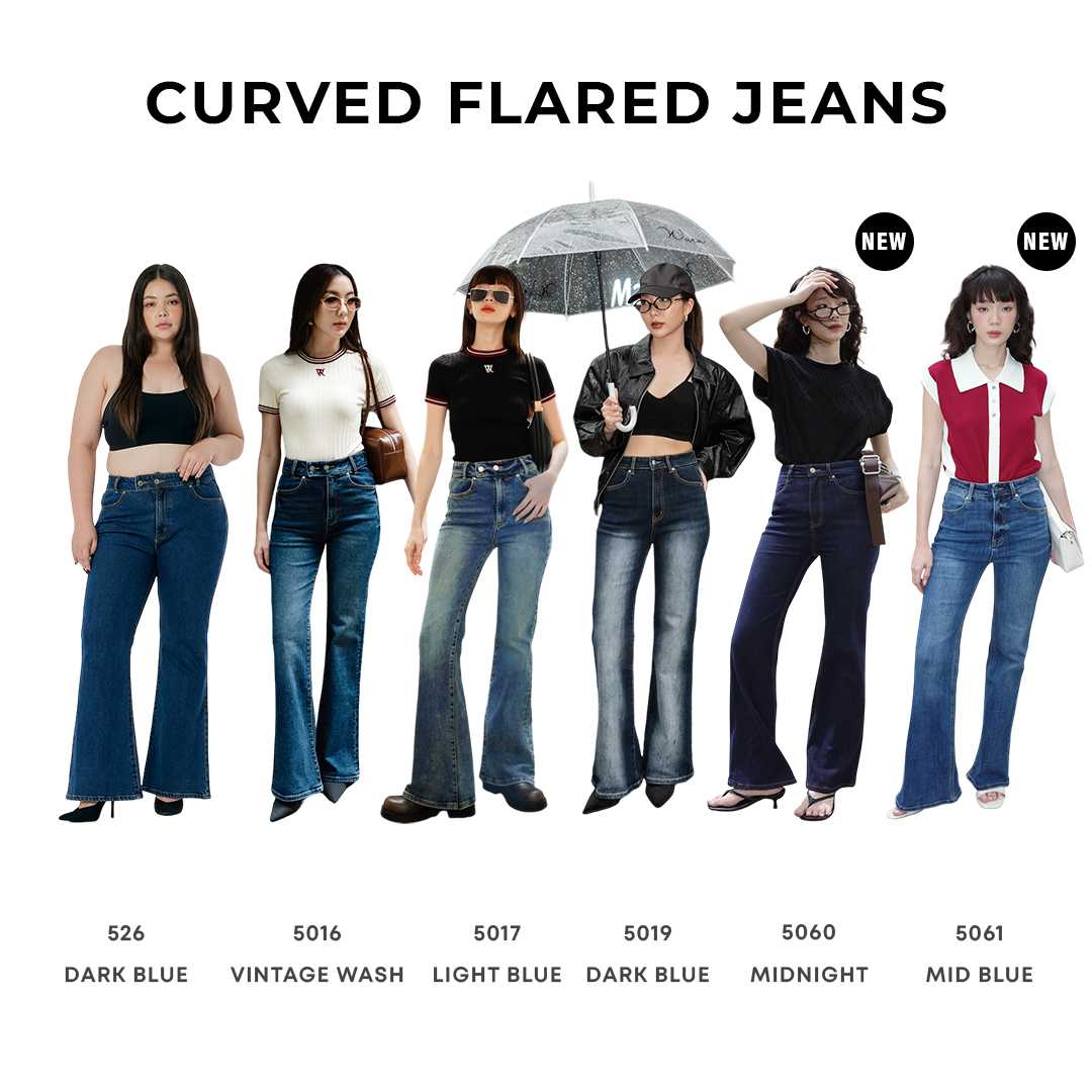 Curved classy flared no.1 - CCF.1 - Dark blue - 526 , 5016 , 5017 , 5019 , 5060 , 5061