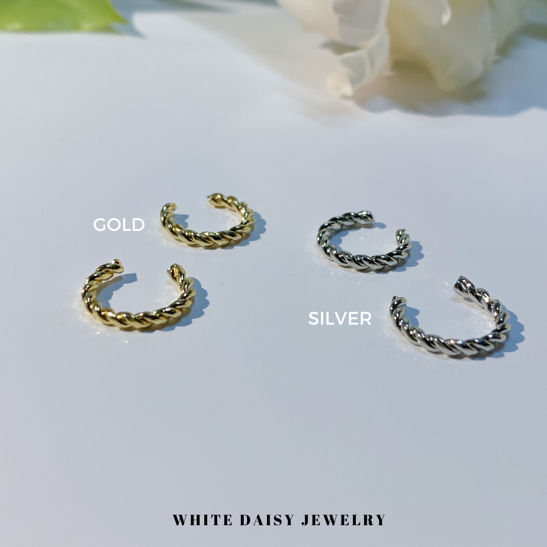 🔥 New Collection🔥 ต่างหูแบบเกี่ยว Ear Cuff ต่างหูแฟชั่น ต่างหูสีทอง#WD137