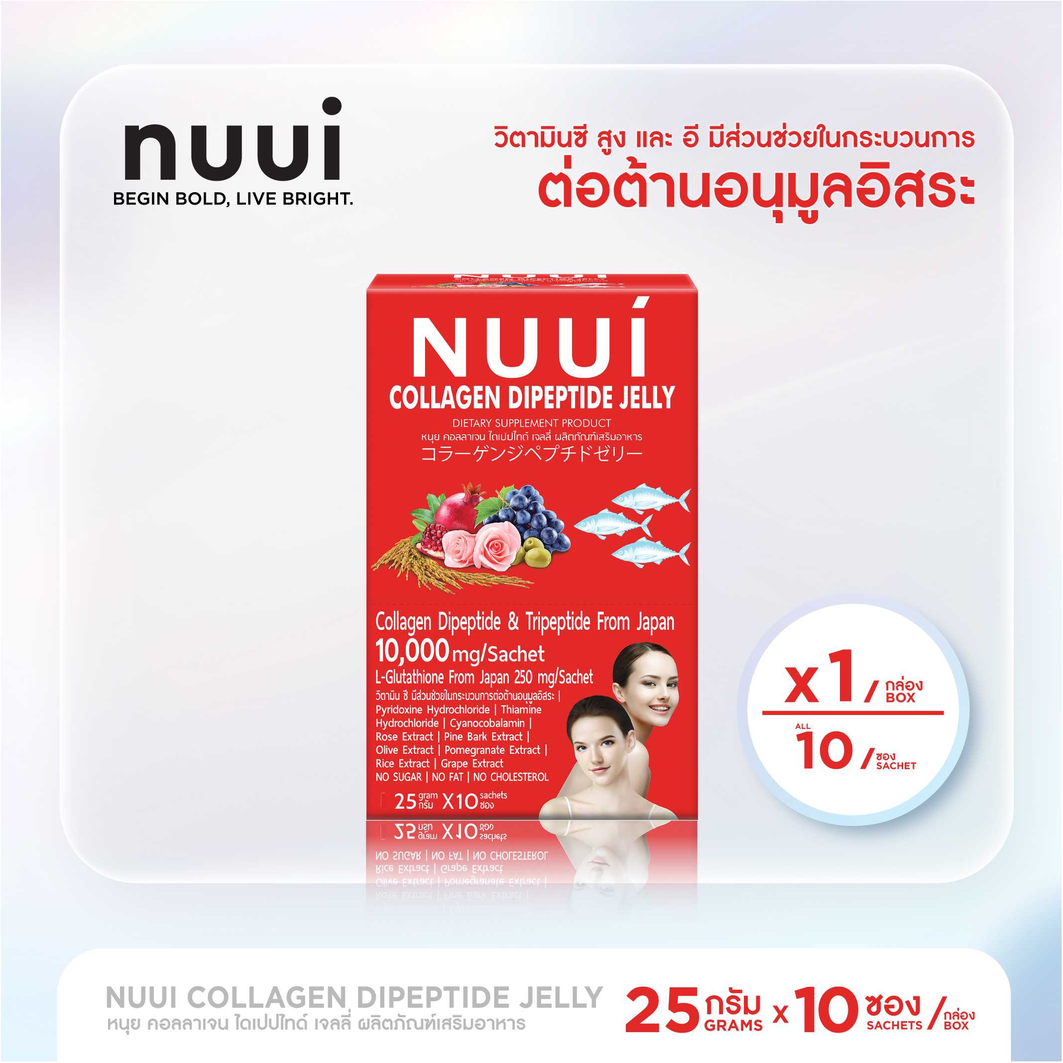 NUUI Collagen Dripeptide 10ซอง (1กล่อง)