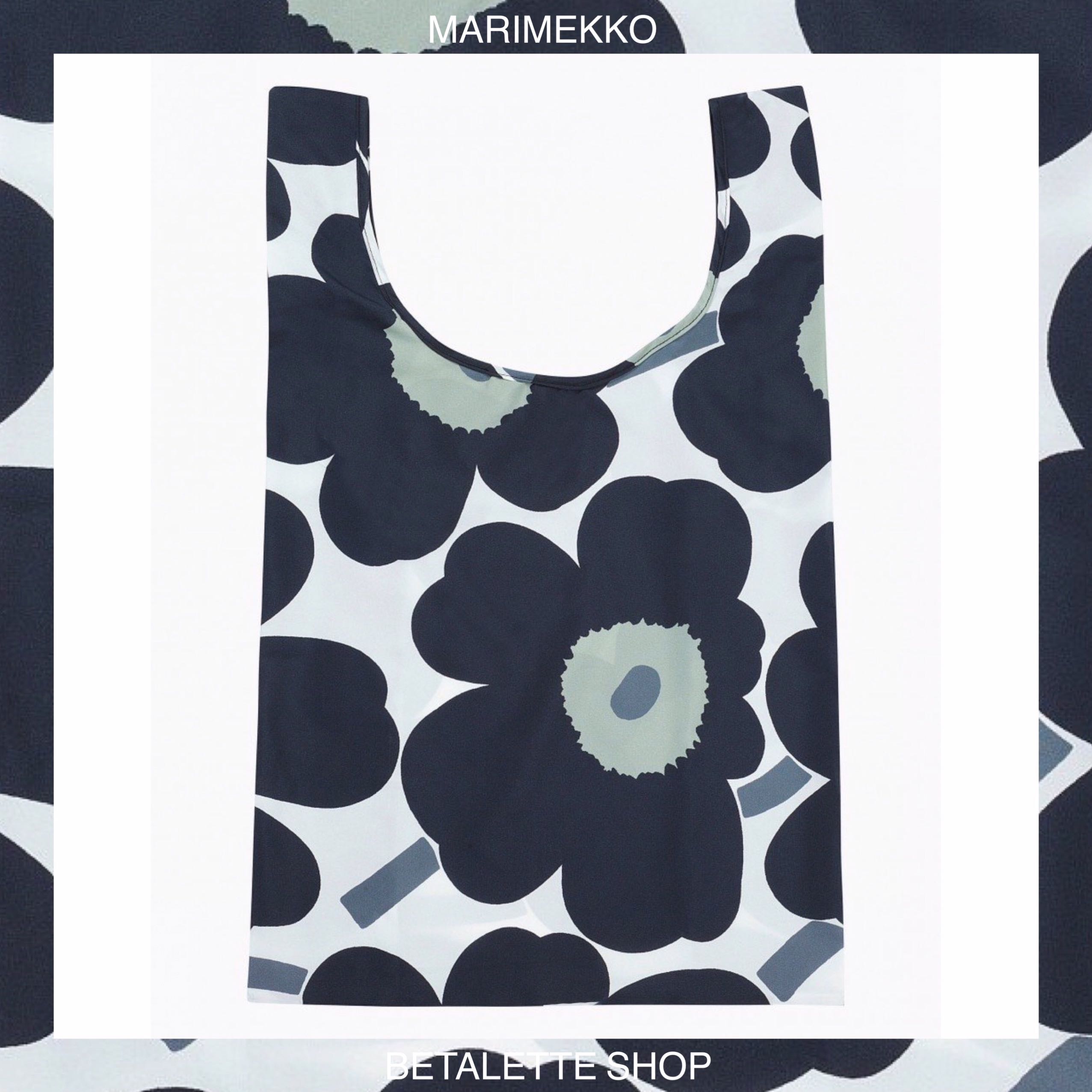 พร้อมส่ง !! ♣️ Marimekko Smartbag ลาย Unikko ดอกดำ ถุงผ้าช็อปปิ้งแบ็ก ของแท้จากช็อป Marimekko ♣️