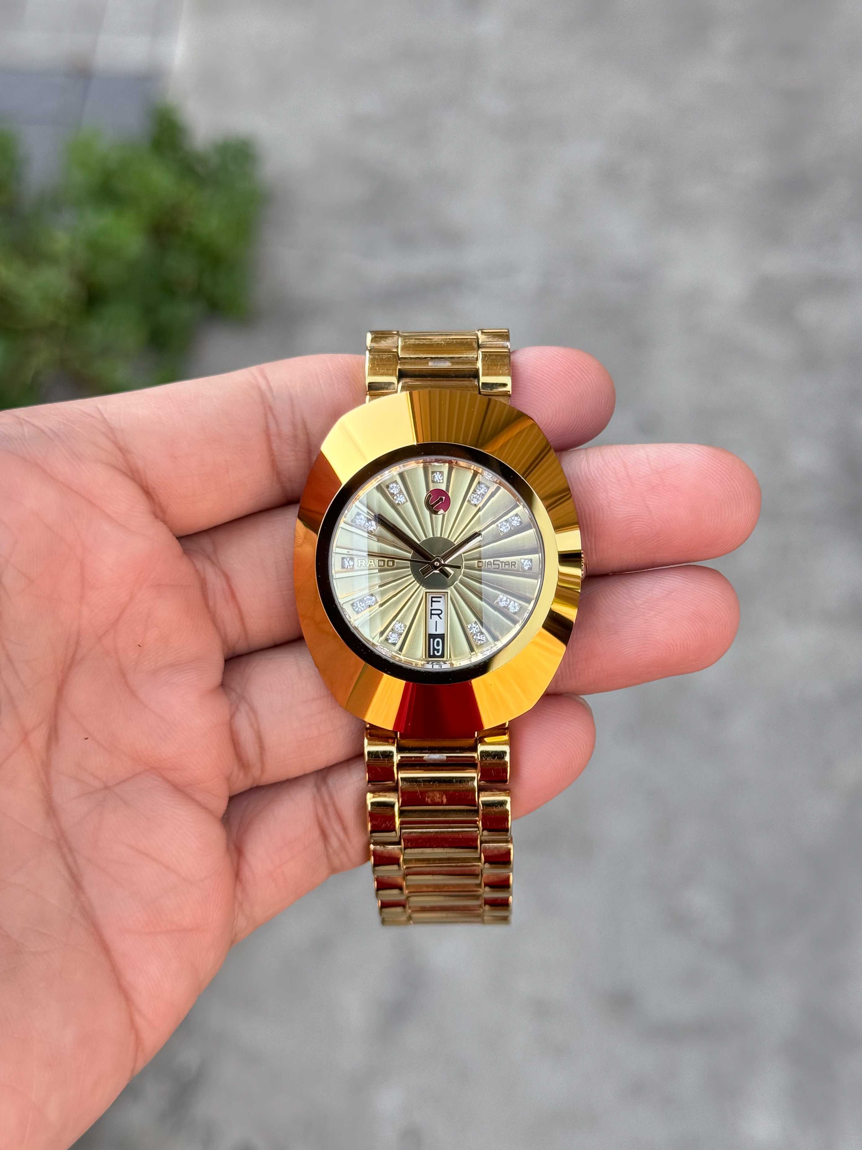 Rado Diastar Automatic Man Size Day-Date เรือนทอง หน้าทองรัศมีพลอยคู่