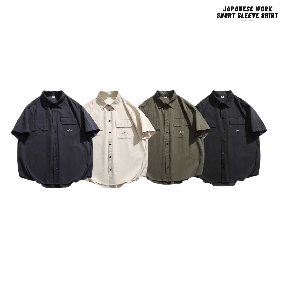 (พร้อมส่ง) Jeera168 | Japanese Work Short Sleeve Shirt