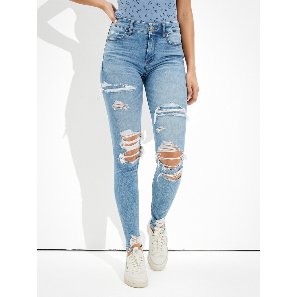American Eagle กางเกงยีนส์เจกกิ้งเอวสูงผู้หญิง HI-RISE JEGGING สี BLUES - 043-3307-469