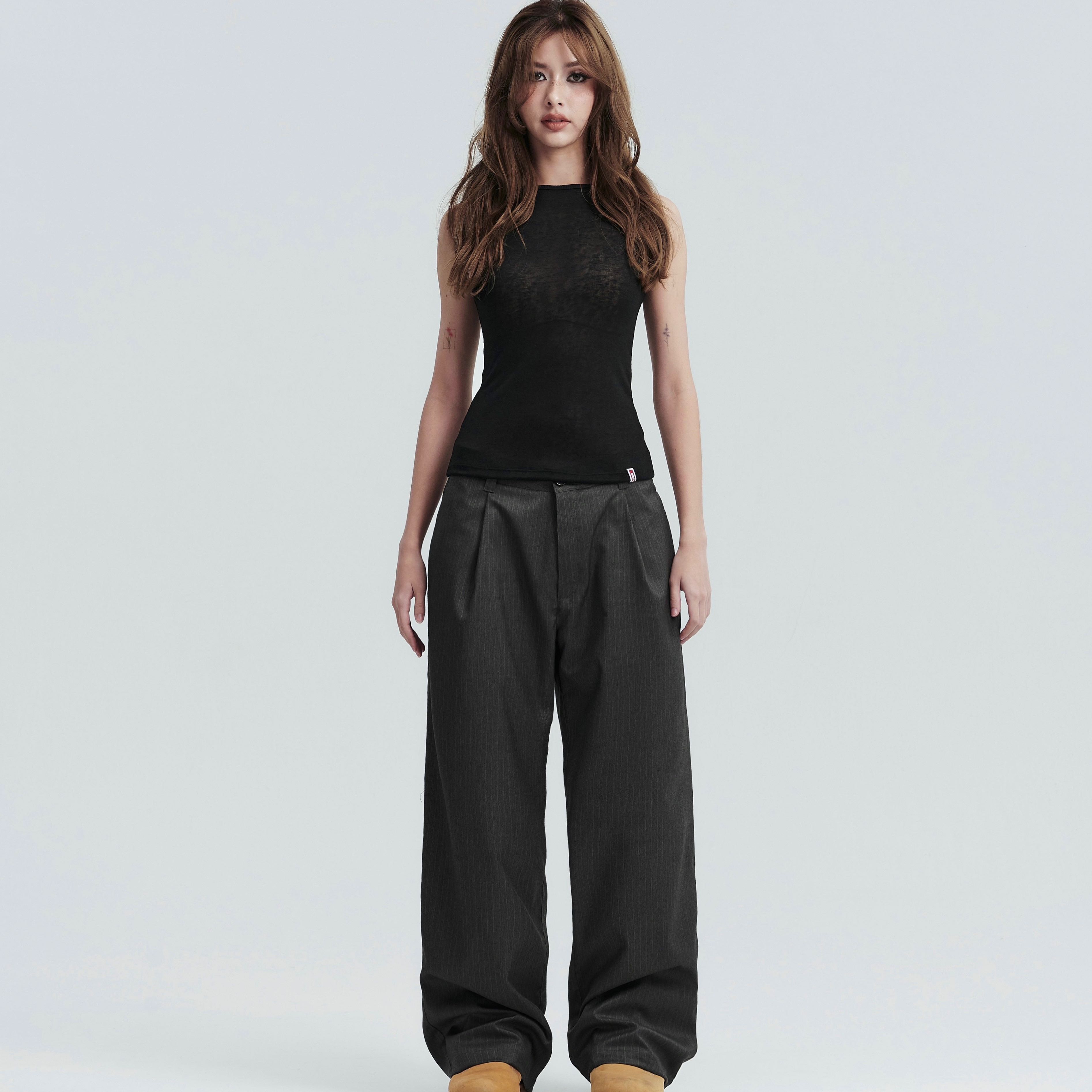 Casper suit pants in grey striped