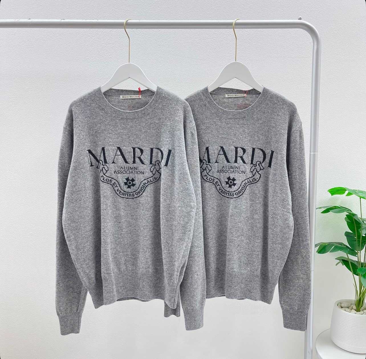 Mardi CASHMERE CREW NECK ALUMNI CLASSIQUE_GREY BLACK