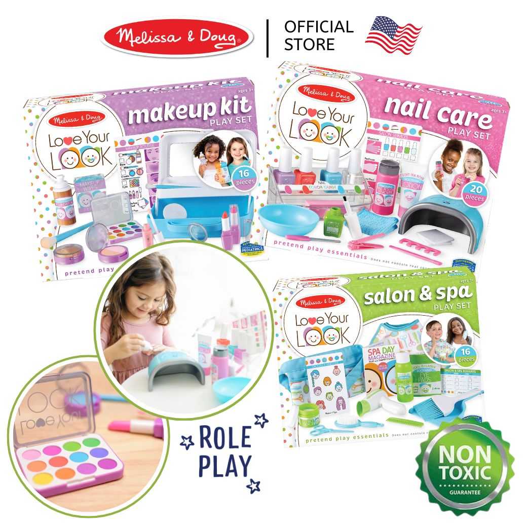 (ของแท้ USA)ของเล่นแต่งหน้า ทำเล็บ ทำผม ซาลอน Makeup Kit Nail Care, Salon & Spa Melissa & Doug 31803