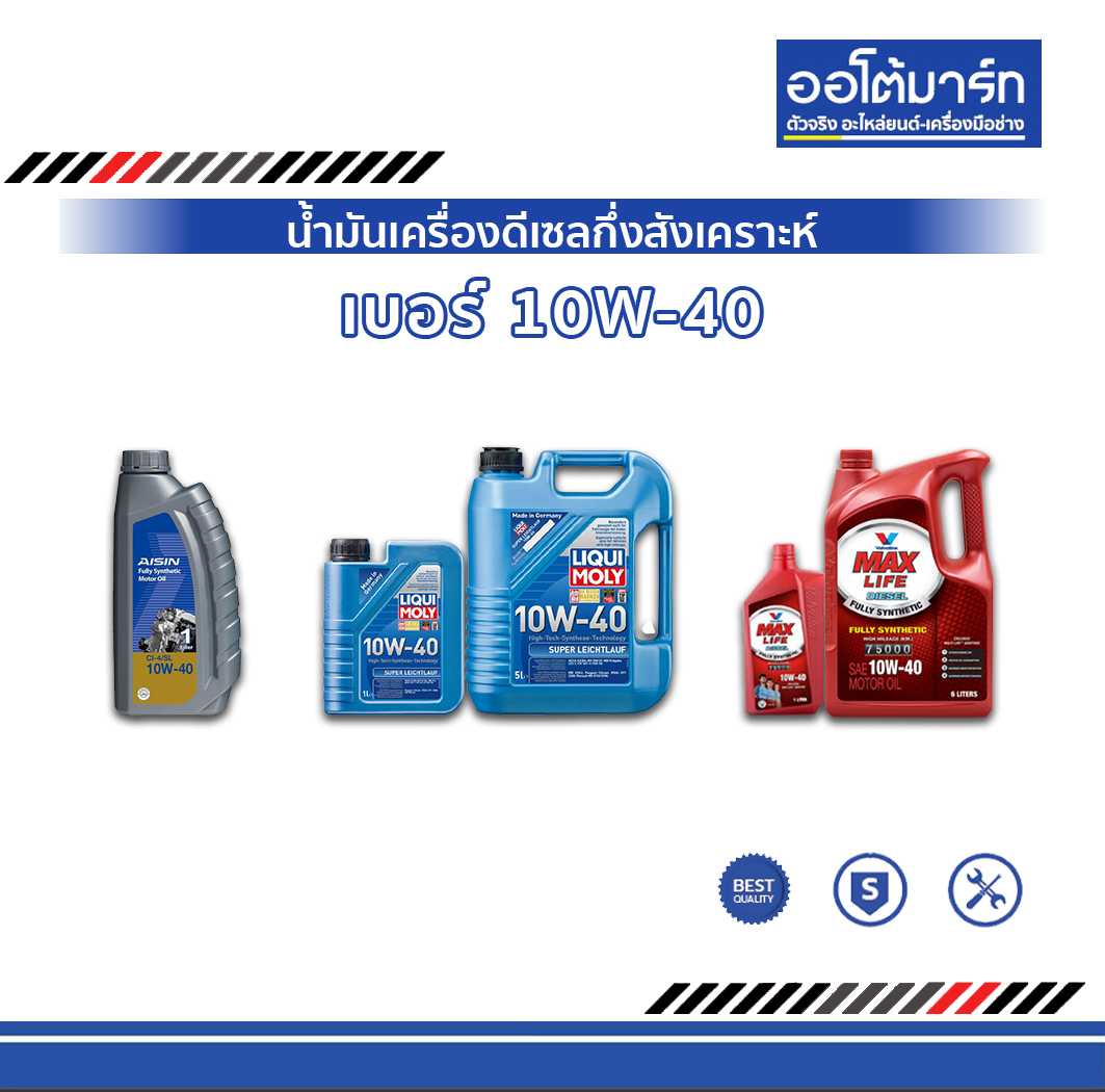 น้ำมันเครื่อง เบอร์ 10W-40 ดีเซลกึ่งสังเคราะห์