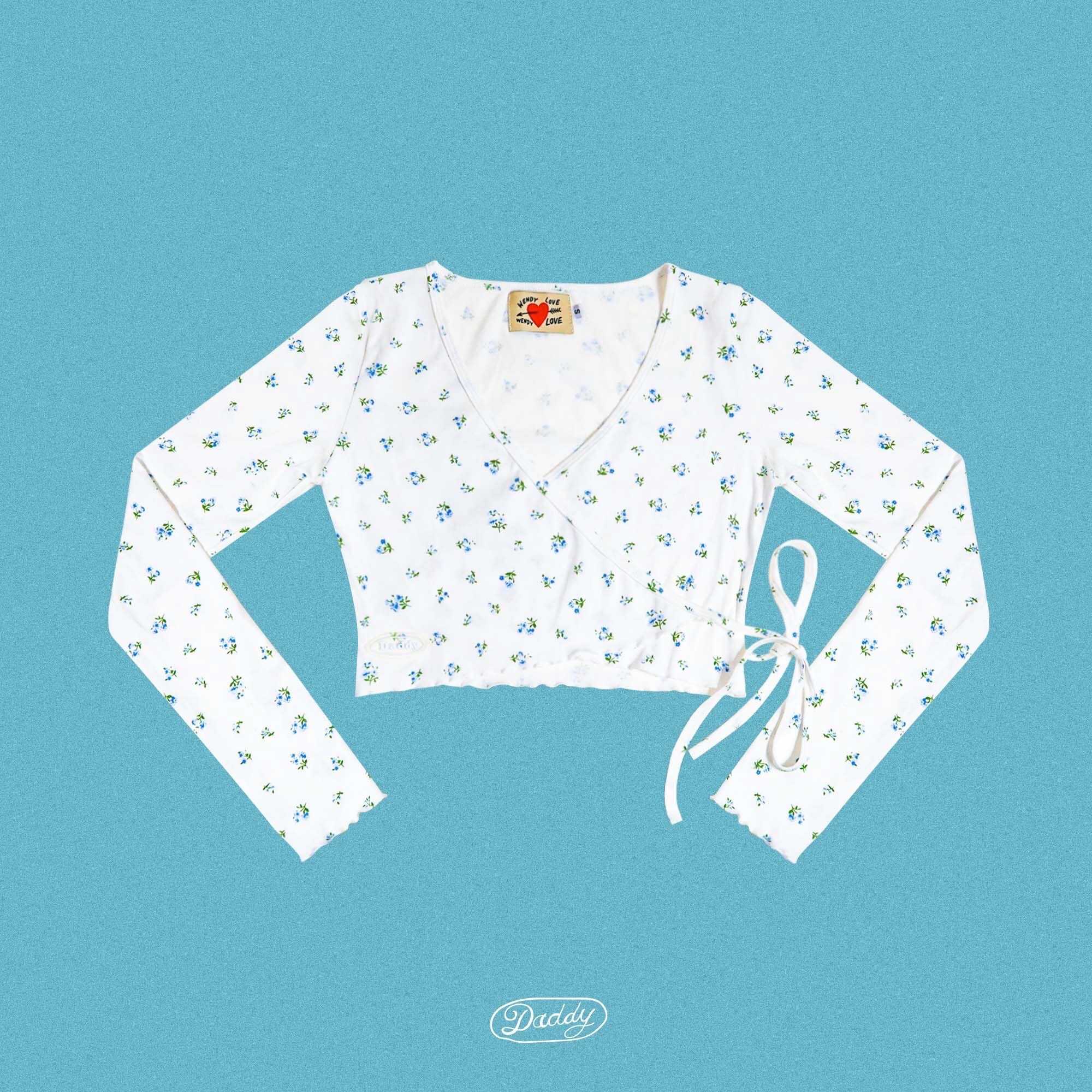DADDY | Hyacinth Blouse เสื้อ wrap top ลายดอกไม้ สุดน่ารัก