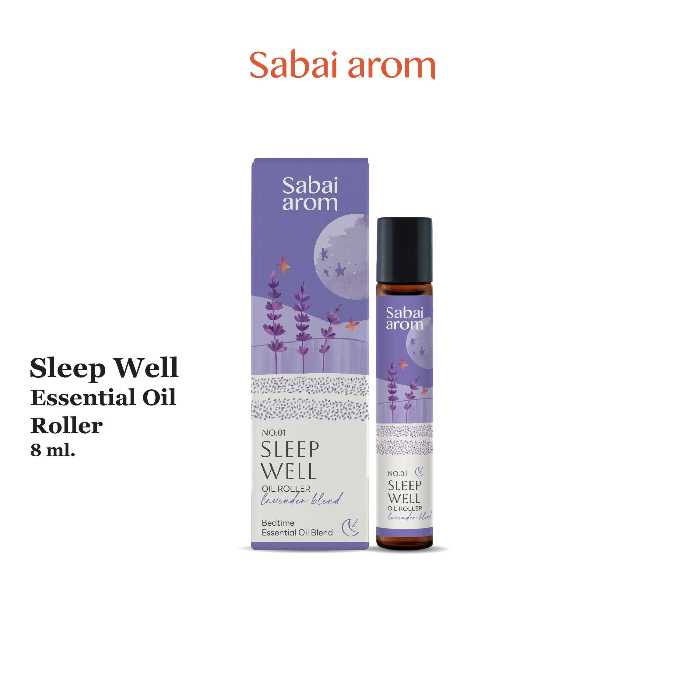 SabaiArom NO.1 Sleep Well Essential Oils Spot Roller ลูกกลิ้งน้ำมันหอมระเหย เพื่อการนอนหลับ