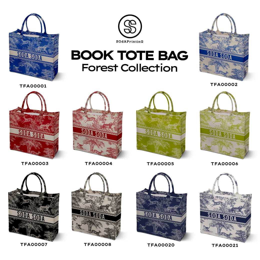 กระเป๋า Book Tote Bags ลาย FOREST Collection #ใส่ชื่อได้ รหัส TFA00001-TFA00021 #SOdAPrintinG