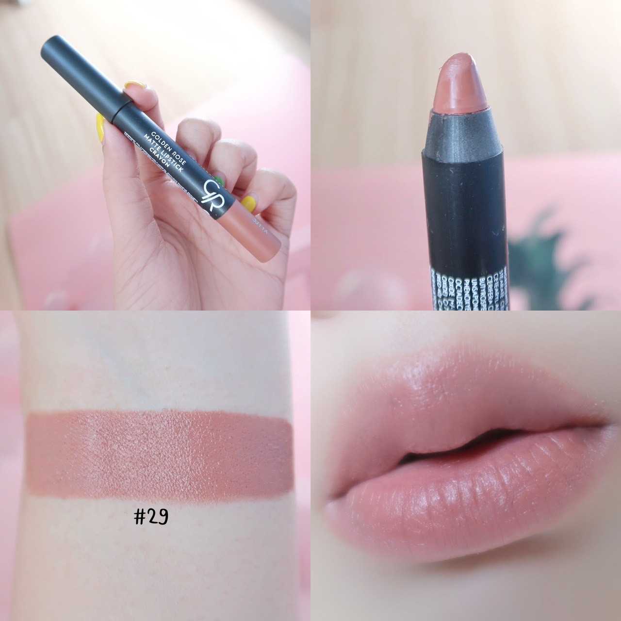 GR Golden Rose Matte Lipstick Crayon No.29 โกลเด้น โรส แมท ลิปสติก เครยอน 3.5 กรัม เบอร์ 29