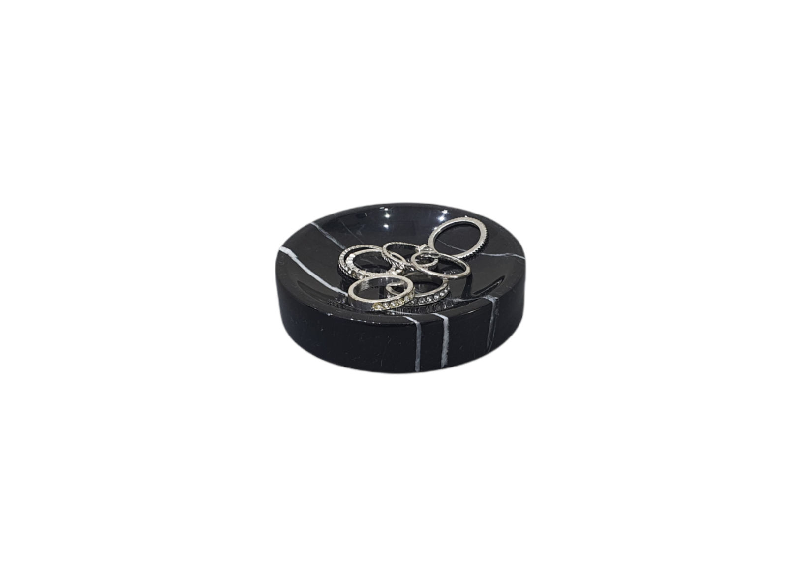 Ring holder, Marble, Black