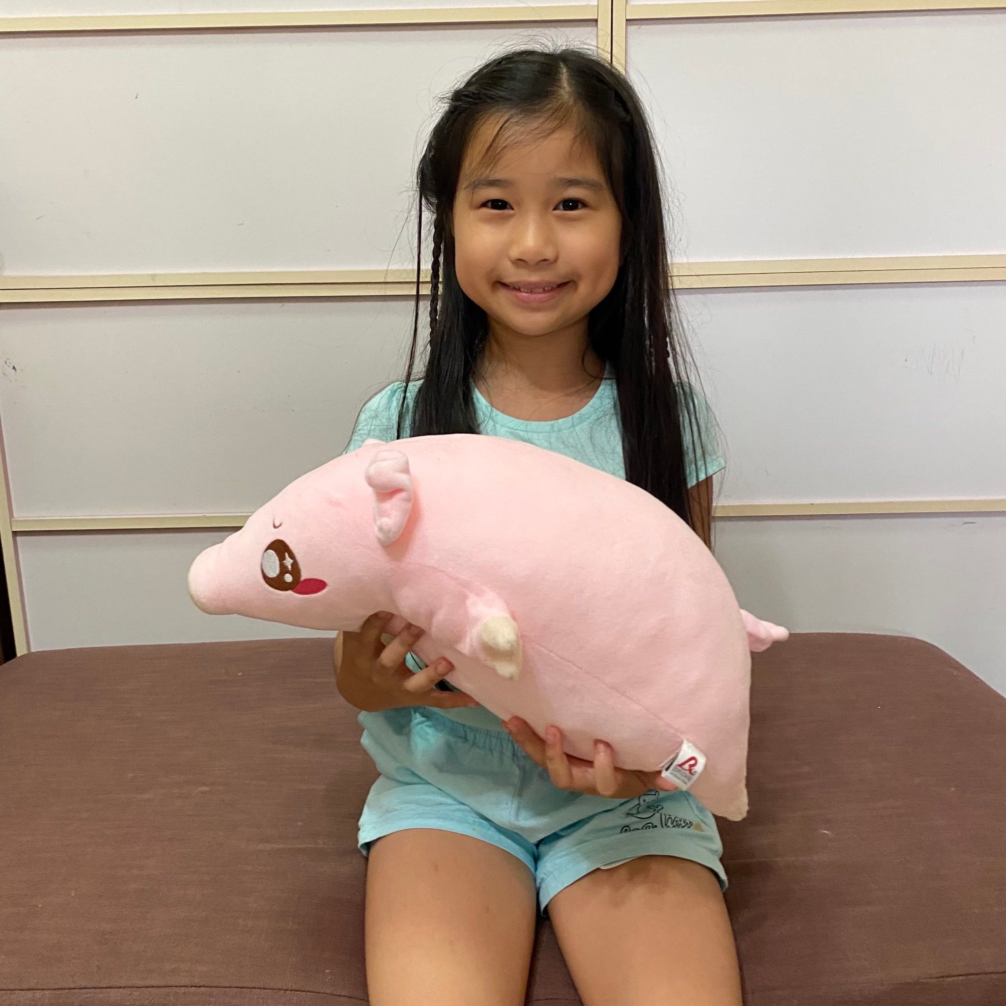 หมอนตุ๊กตา หมูชมพูอ่อน ไซส์ L 15-16 นิ้ว แบรนด์ Rainflower เรนฟราวเวอร์