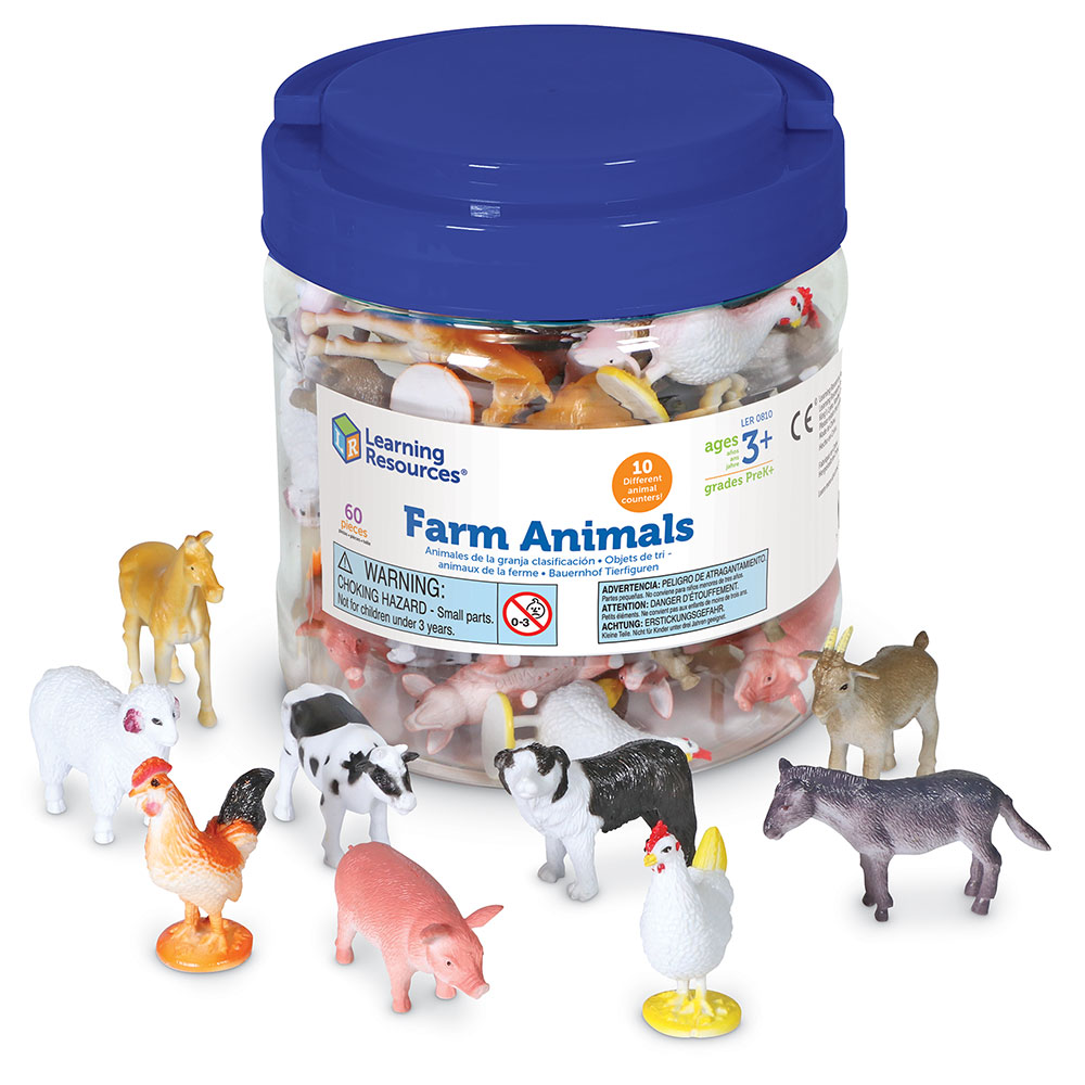 [อายุ 3+] เพื่อนสัตว์นับเลข 60 ตัว (FARM ANIMAL COUNTERS 60) [Learning Resources]