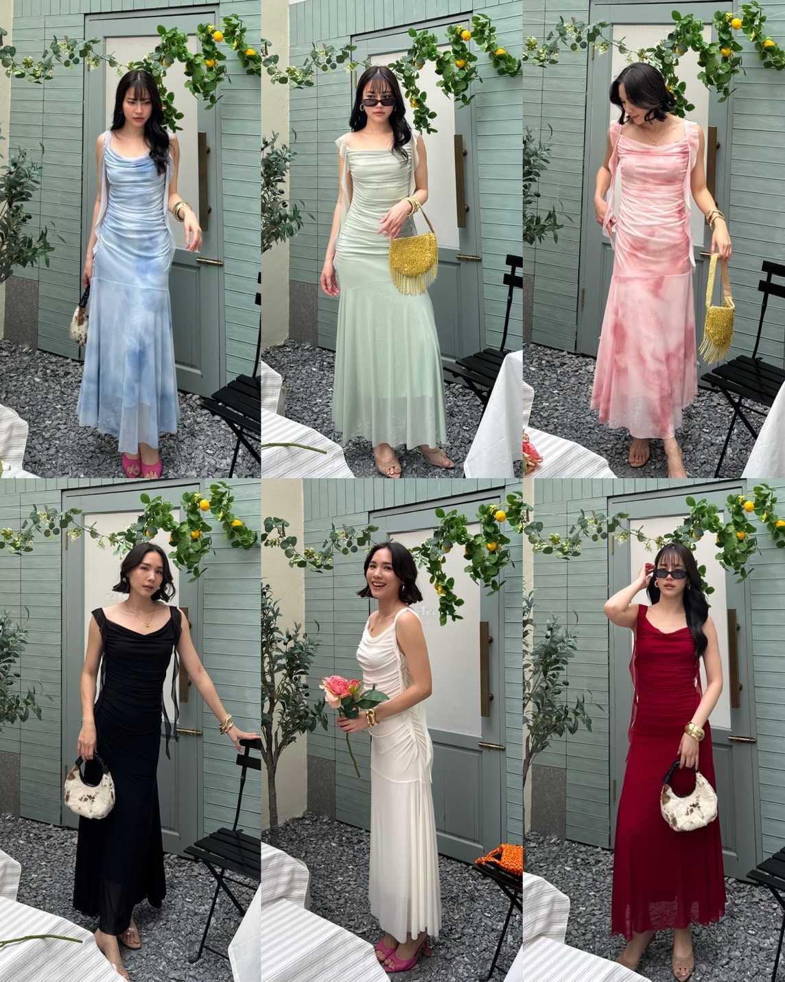 Jelly Dress มี 6 สี เดรสออกงาน เดรสไปทะเล ผ้าตาข่ายยืดได้