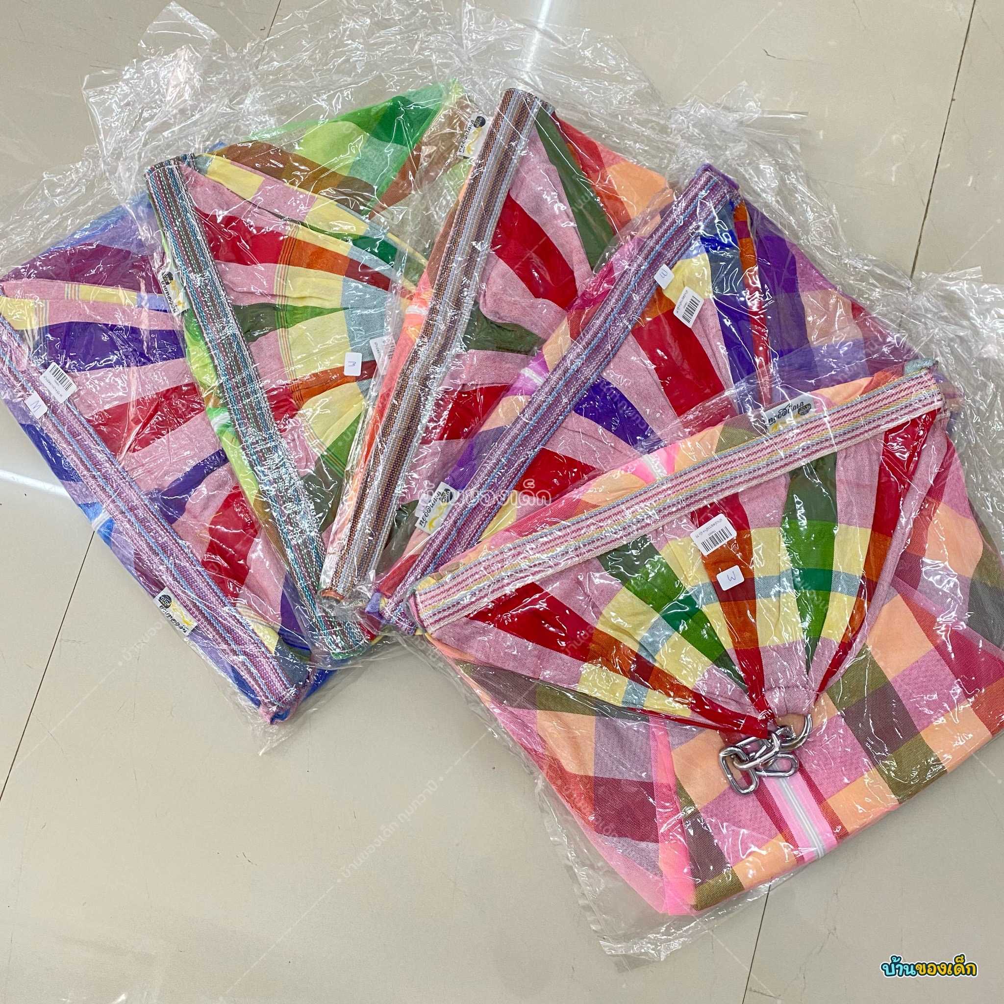 BKD ผ้าเปลเด็ก ผ้าเปลญวนผ้าขาวม้า มีมุ้งกันแมลง Size M (เฉพาะผ้าเปล)