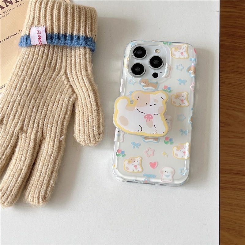 สอบถามก่อนกดสั่ง เคสหมา สีเหลือง holder griptok ไอริง ลายสัตว์ ขอบนิ่ม ผิวเงา เคสไอโฟน เคสiphone