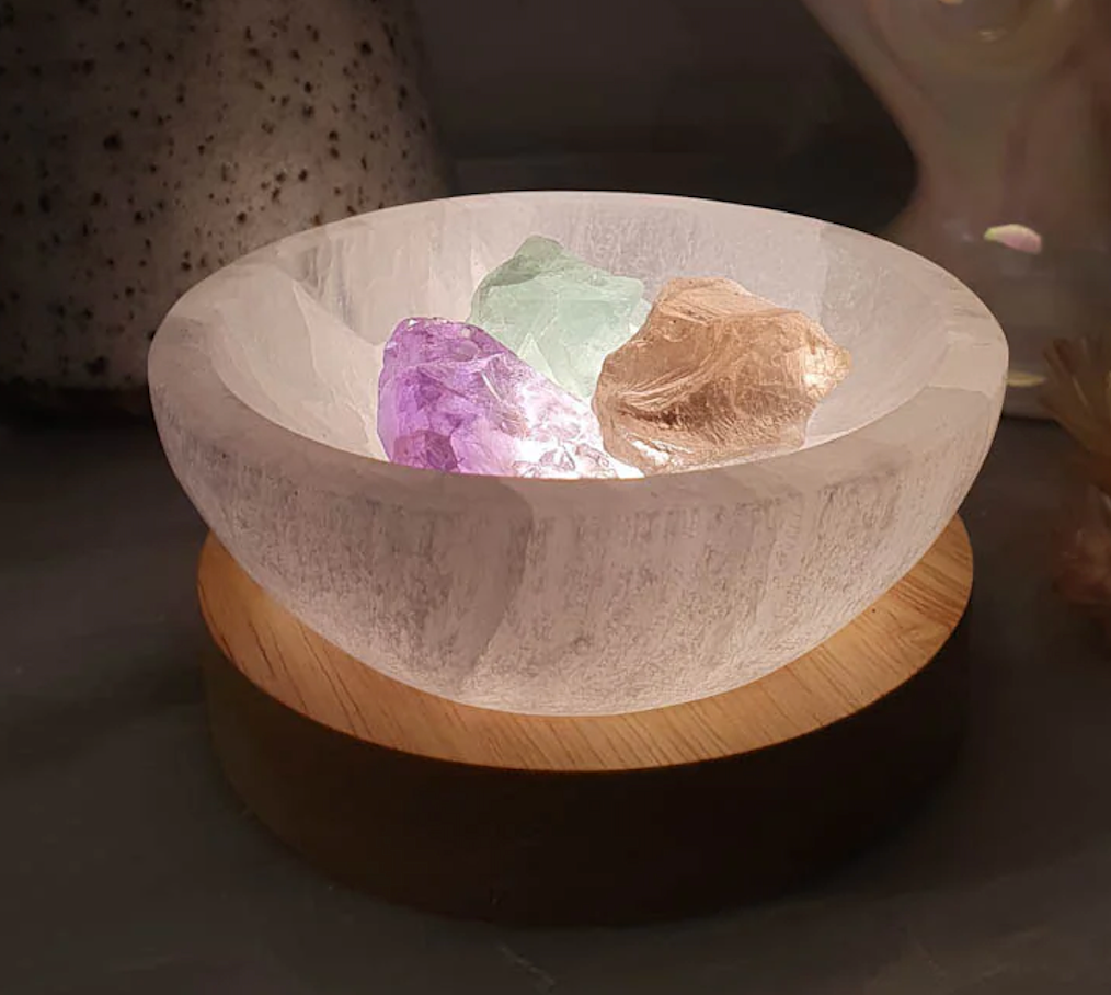 Selenite Bowl ถ้วยเคลียร์พลังงานหิน