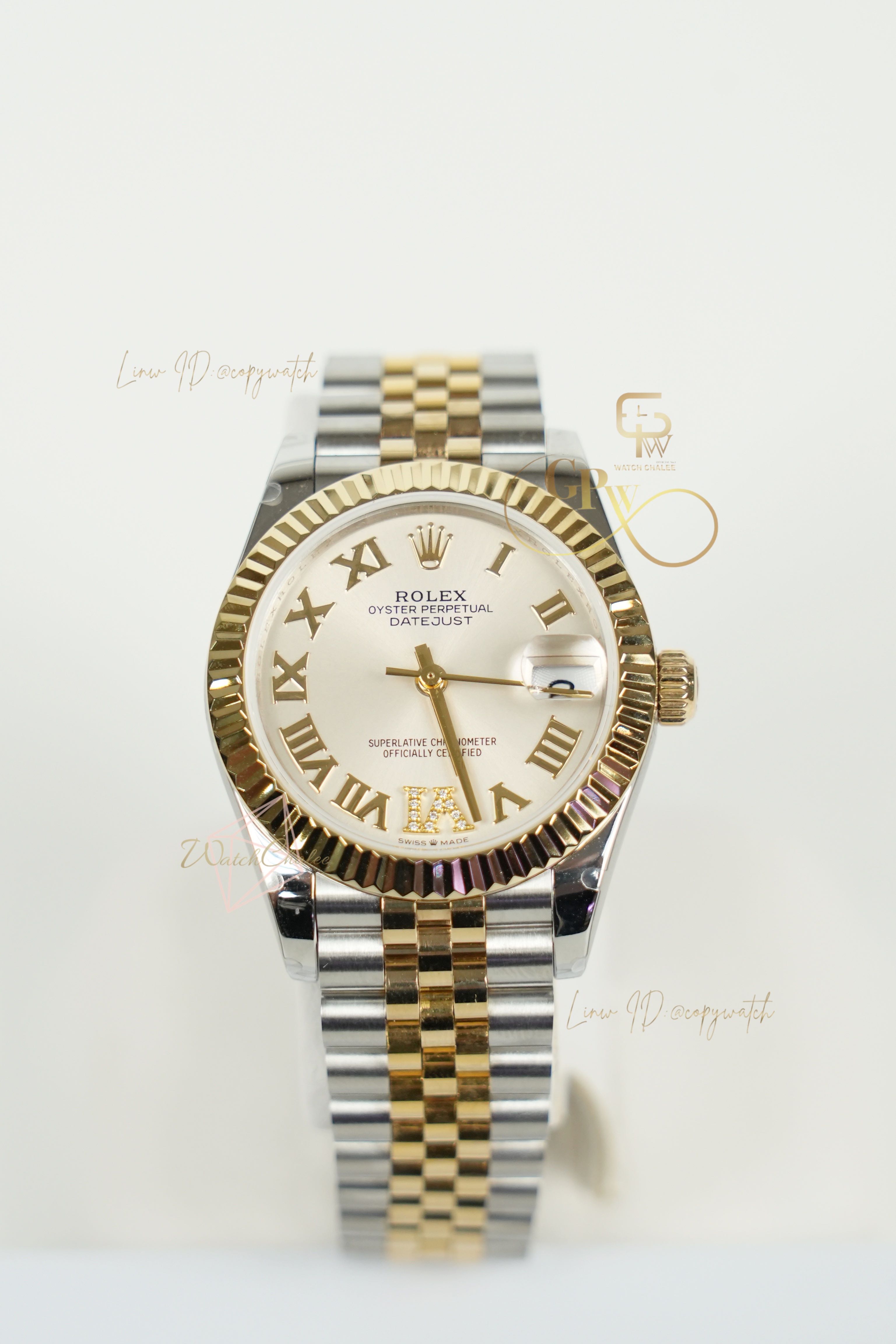 Rolex Datejust 31 mm. Silver Two Tone หลัก roman automatic swiss movement