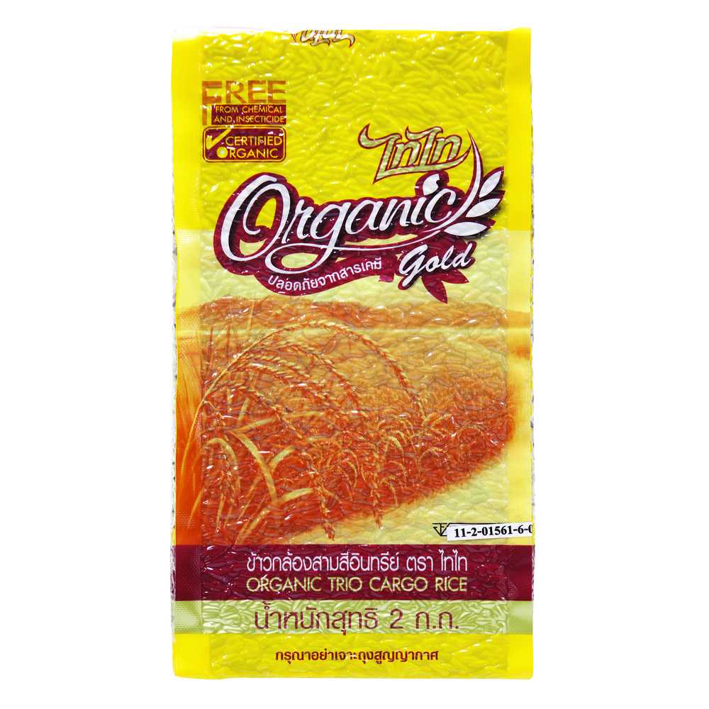 ข้าวกล้องสามสีอินทรีย์ (Organic Trio Cargo Rice) ตรา ไทไท ข้าวออร์แกนิค ขนาด 2 กก.