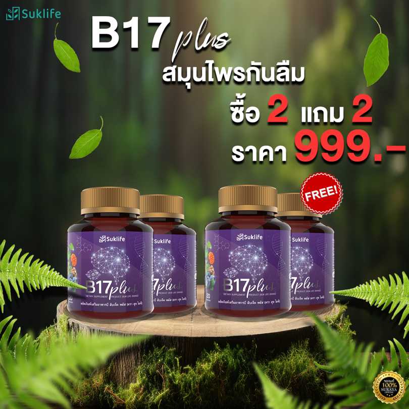 [Suk life] B17 Plus สมุนไพรกันลืม (4กระปุก)