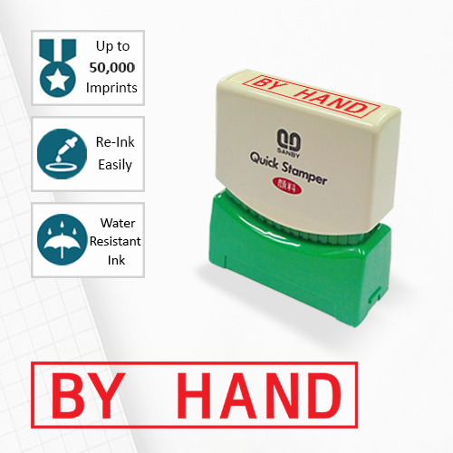 SANBY ตรายางสำเร็จรูป หมึกในตัว รุ่น QUICK STAMPER (S) B2R [BY HAND]