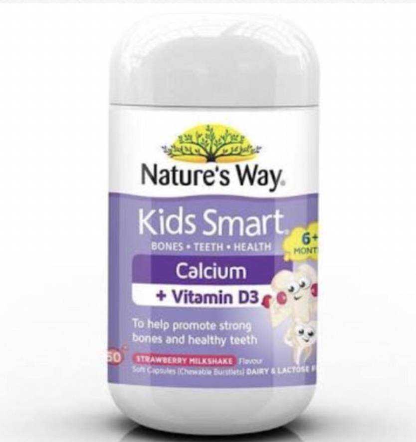 พร้อมส่ง Nature's Way Kids Calcium Strawberry Milkshake Burstlets 50 แคปซูล