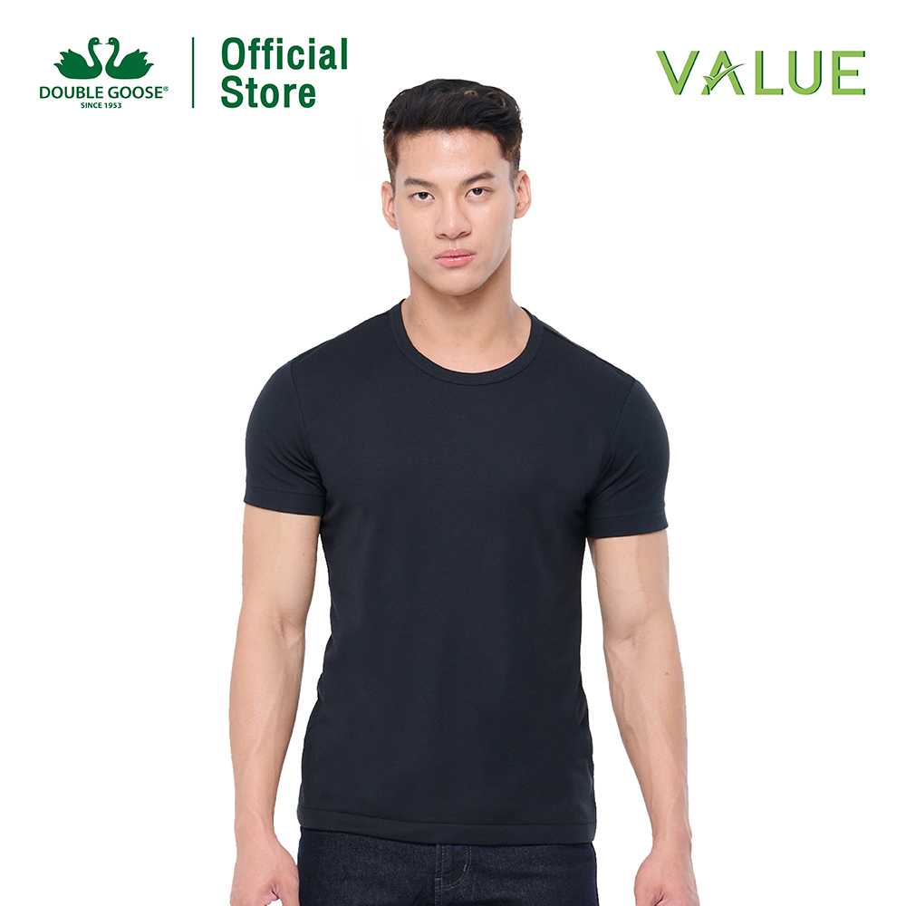 ห่านคู่ เสื้อยืด รุ่น Value ใส่สบาย ไม่ต้องรีด สีดำ