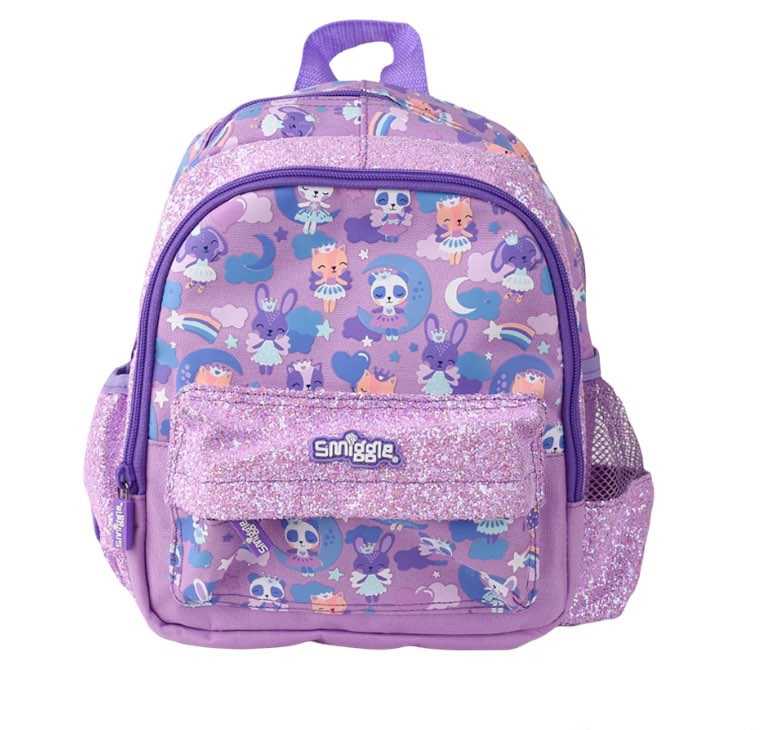กระเป๋านักเรียนSmiggle กระเป๋า ลายแพนด้าม่วง ขนาด 10 นิ้ว ของแท้ พร้อมส่งในไทย💕✔