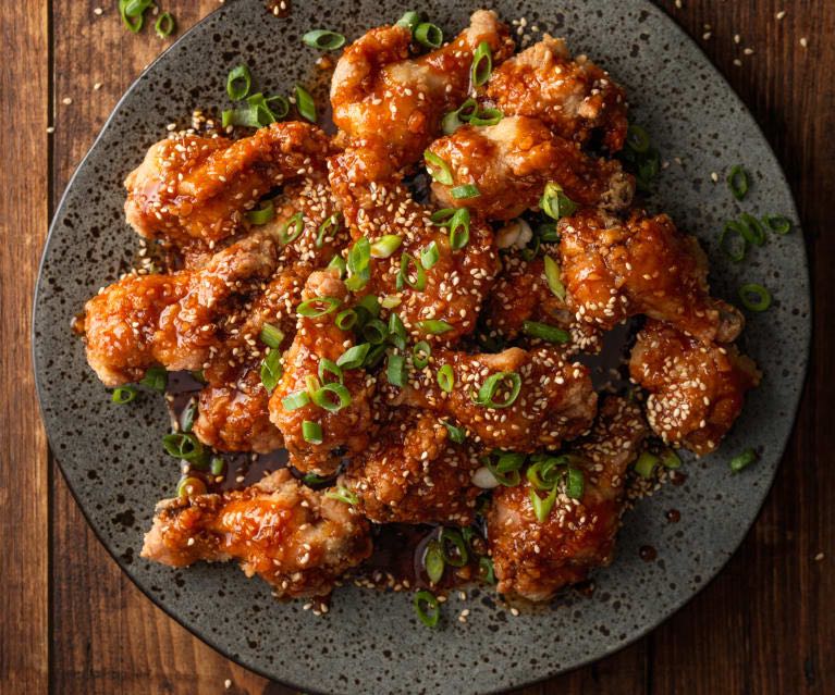 ซูเปอร์เซ็ทปีกไก่ทอดเคลือบซอส 18ชิ้น (Super set fried chicken wings 18pcs)