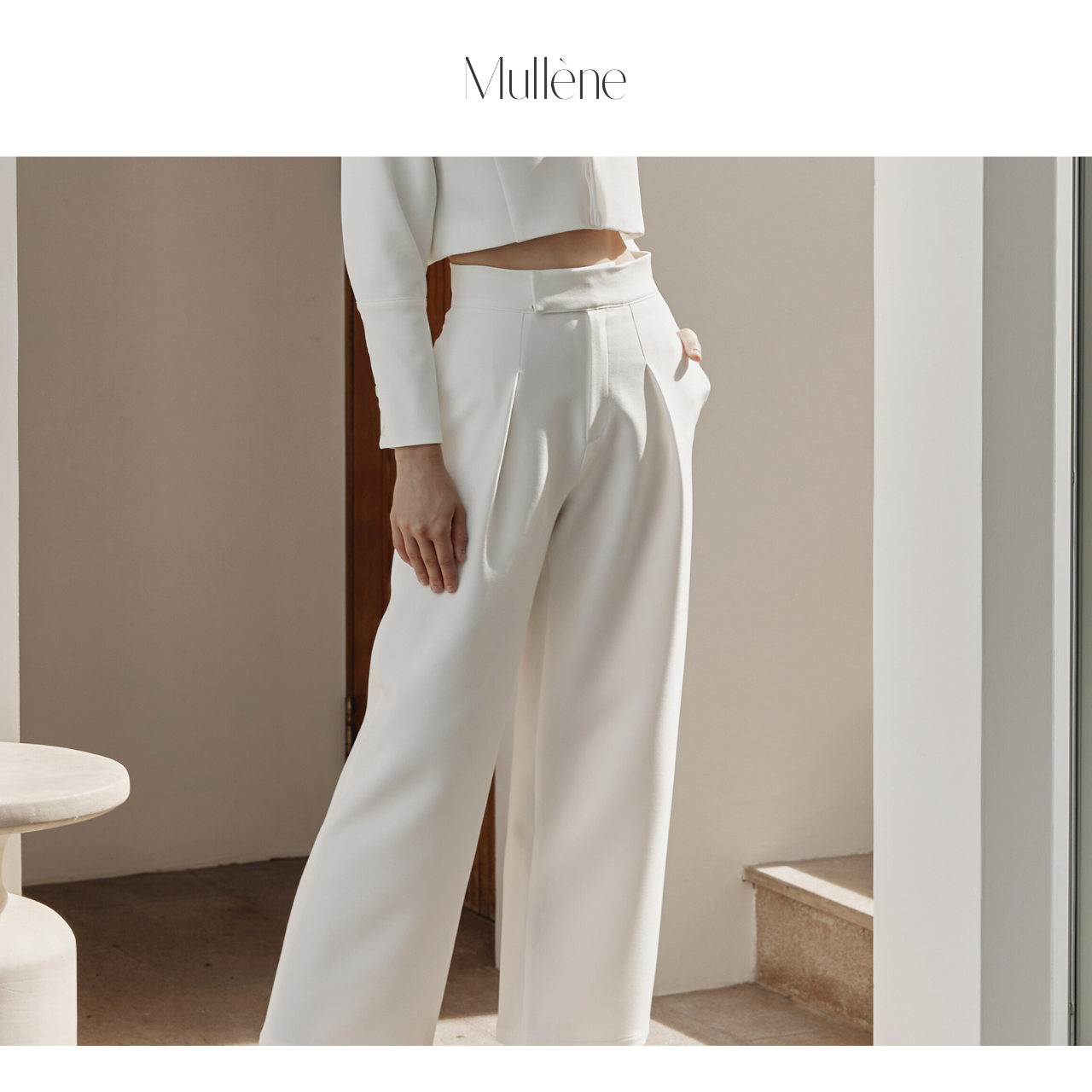 [Mullène] Haydn High-rise Trousers / WHITE