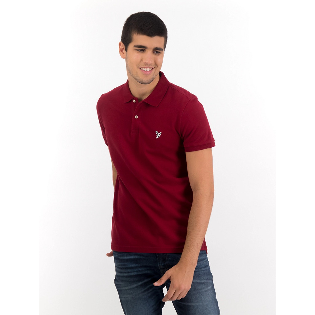 American Eagle เสื้อโปโลผู้ชาย P-SLIM FIT SOLID FLEX POLO W/ NEW ICON - INTL สี RED - 017-9146-600