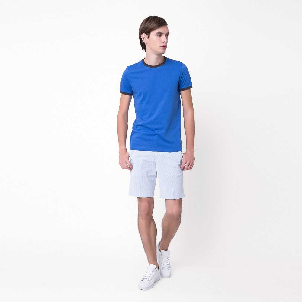 Contrast Tee - St. Tropez/Charcoal