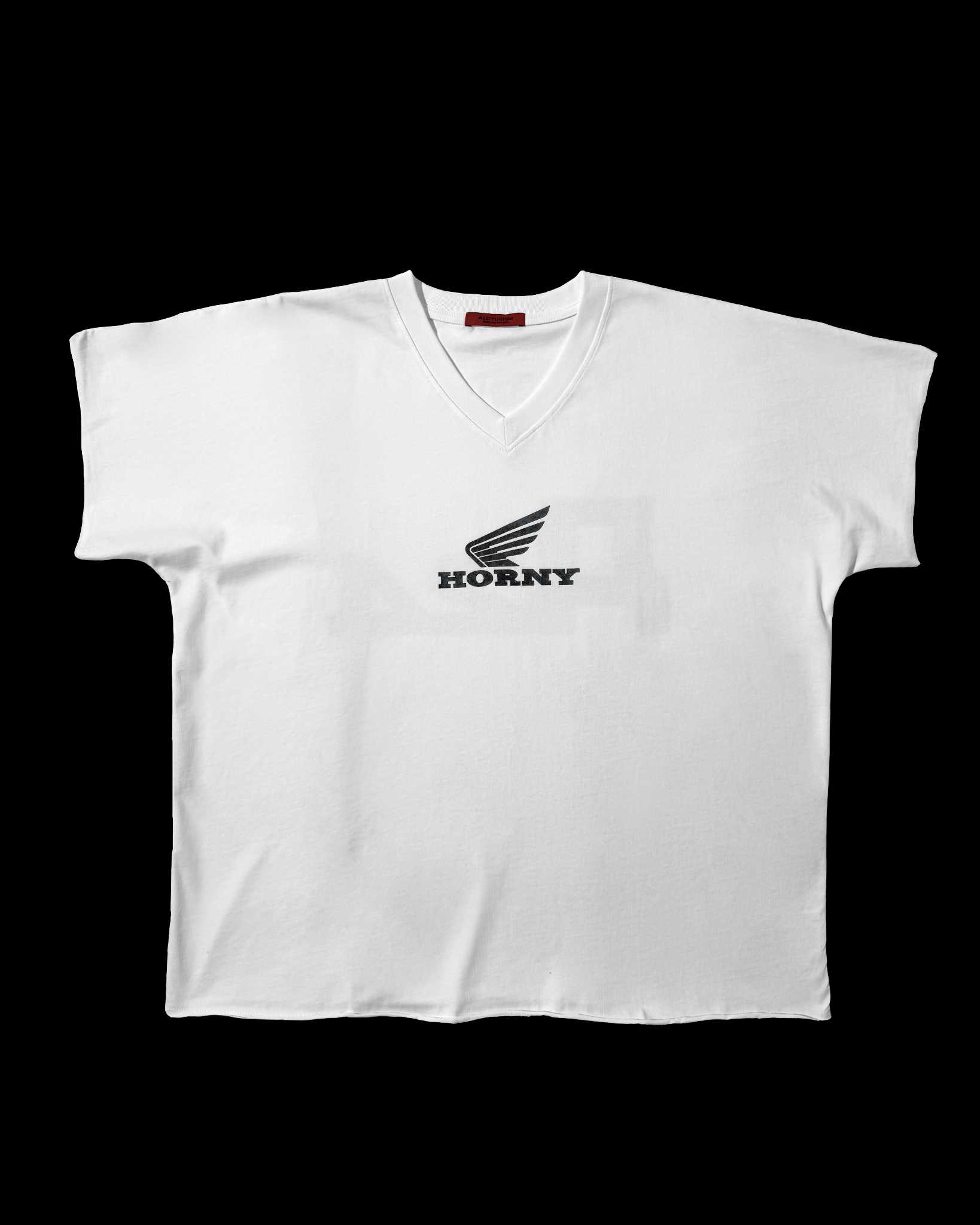 ALCYUS - A24 HORNY T-SHIRT/ V-NECK (White)