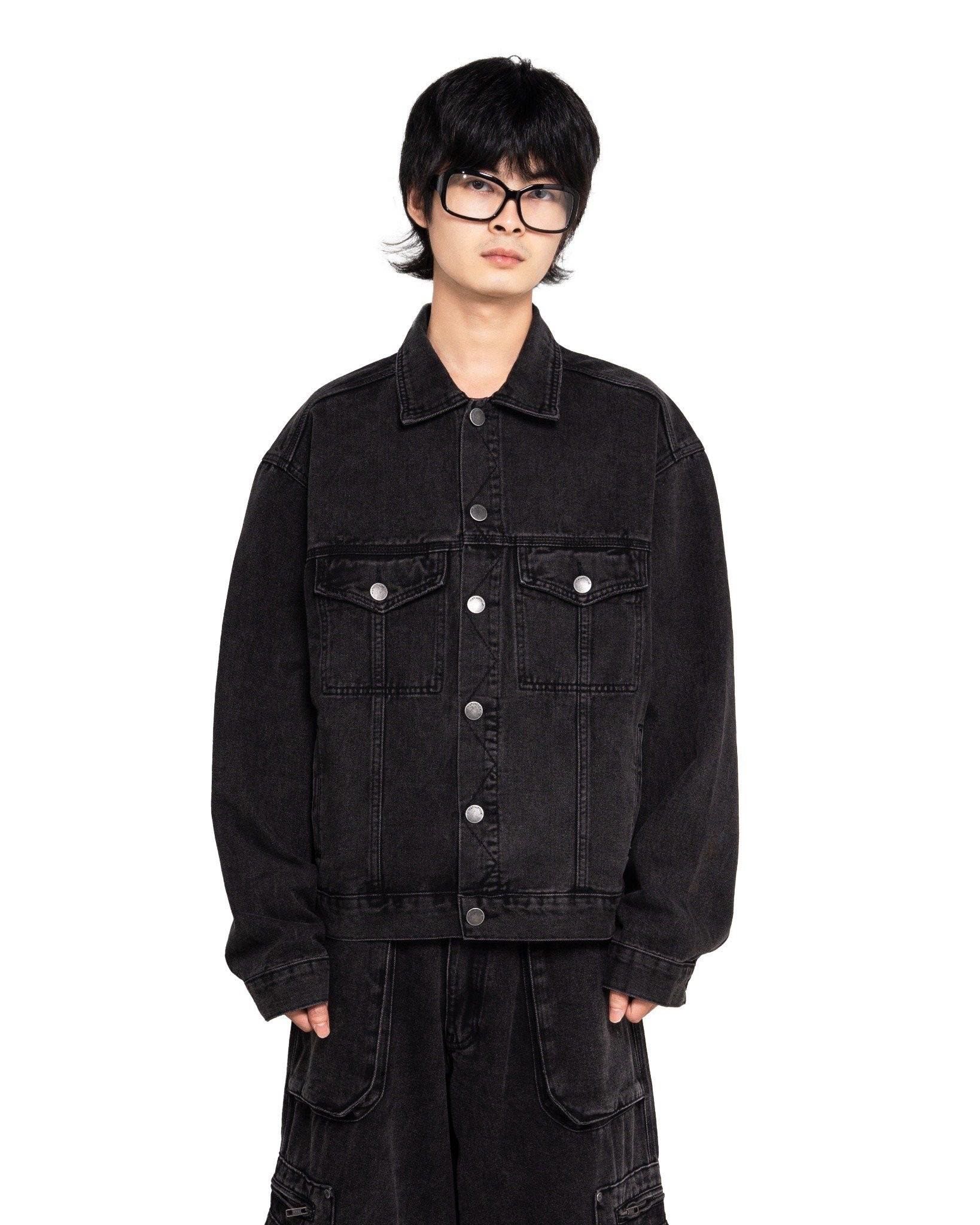 MAHU FADED DENIM JACKET (Black)