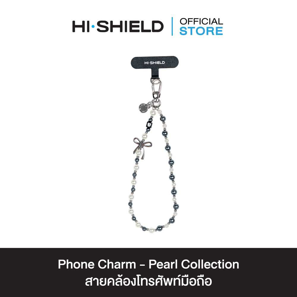 HI-SHIELD Phone Charm Pearl Collection สายคล้องโทรศัพท์มือถือลูกปัดมุกและโบว์