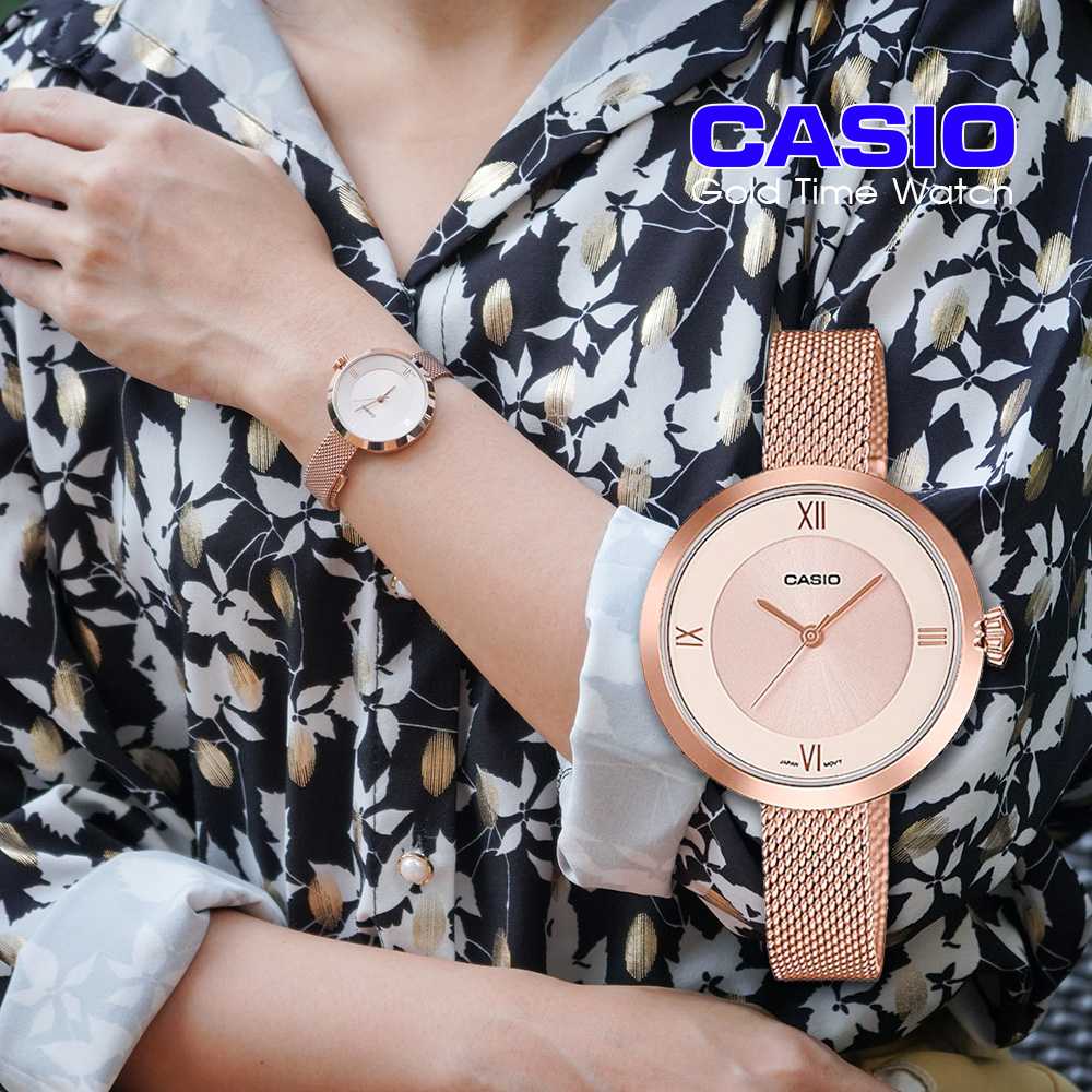 casio LTP-E154MPG-4A สีpink gold นาฬิกาข้อมือผู้หญิง