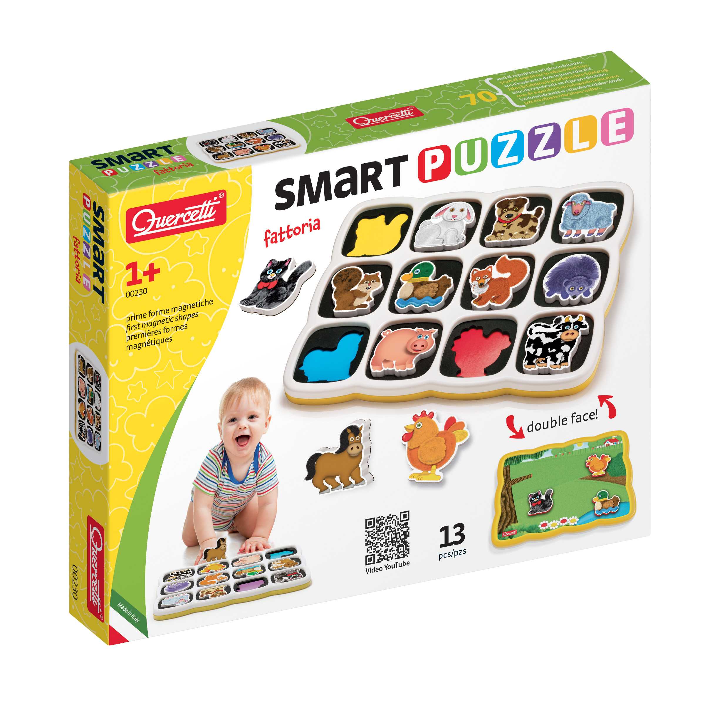 Quercetti Smart Puzzle Magnetico - Farm ตัวต่อแม่เหล็กสัตว์ในฟาร์ม