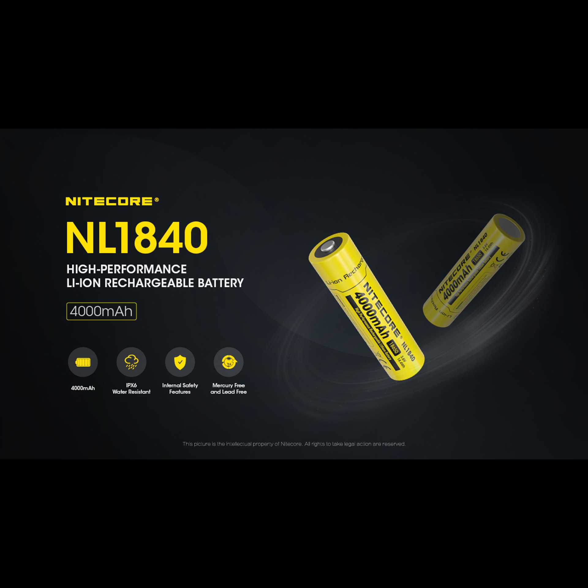 ถ่านไฟฉาย Nitecore NL1840 แบรนด์ Nitecore