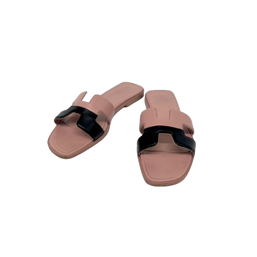 Hermes Oran sandal pink/noir size37