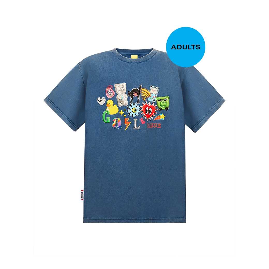 (DROP 2) STICKER CLUB T-SHIRT - BLUE (ADULTS) (SIZE S, XL, XXL PRE-ORDER พร้อมส่ง 9 ก.ค.)