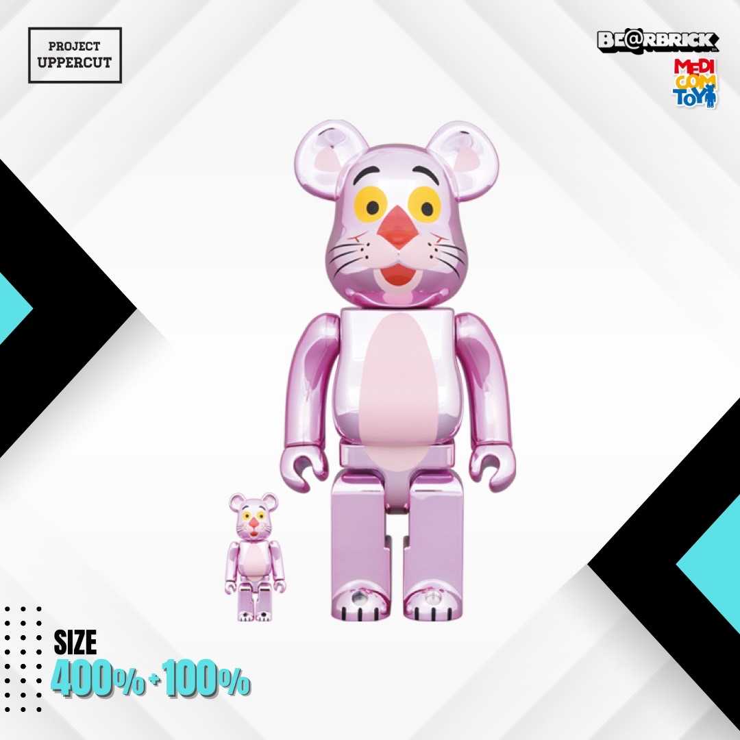 BE@RBRICK 400%+100% PINK PANTHER - Chrome Ver. [New]