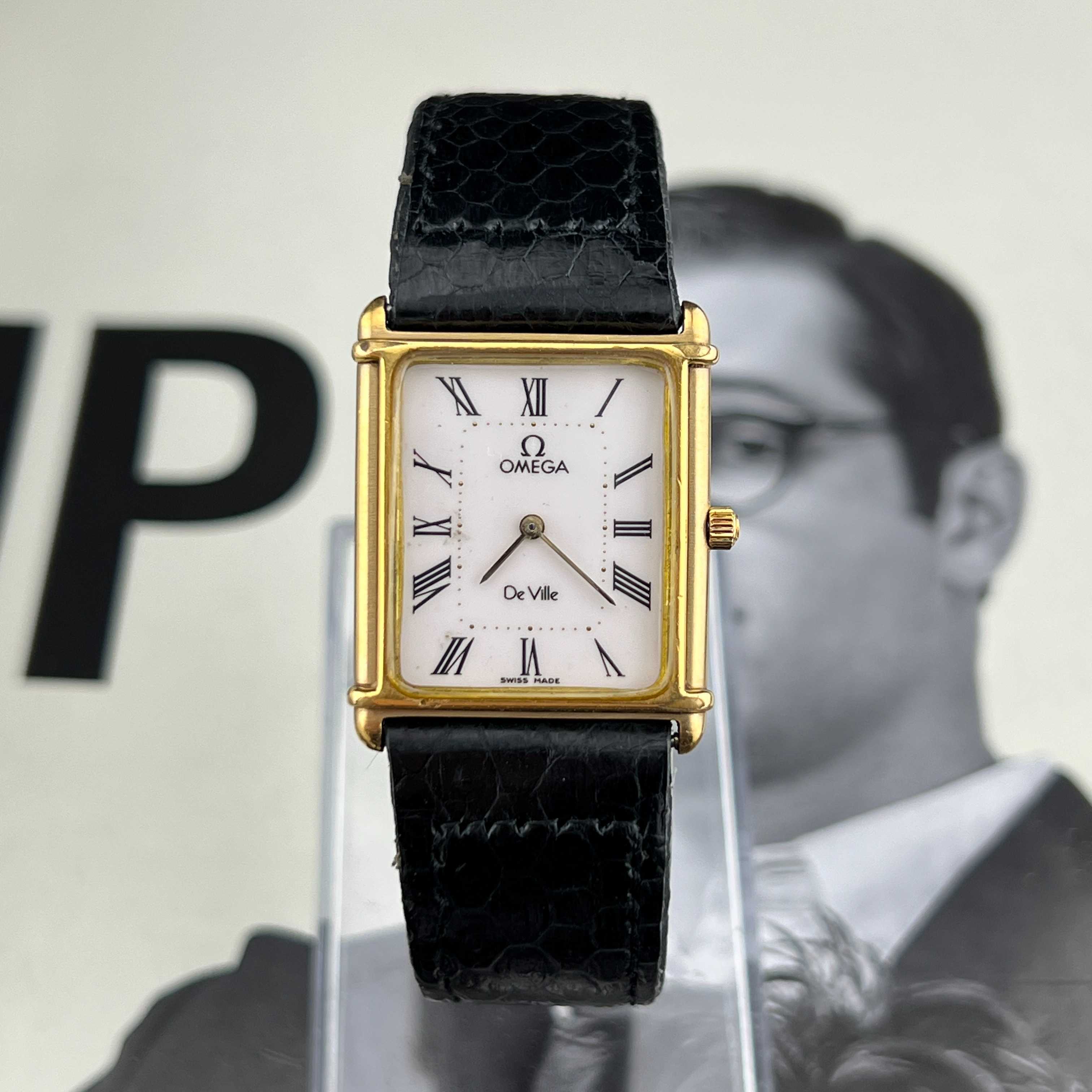 Vintage Omega De Ville Tank Quartz Roman Dial Ref.MD191.0228 Cal.1455 Swiss Made 1984